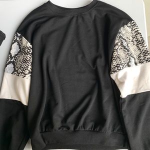 Black snake skin sweatshirt